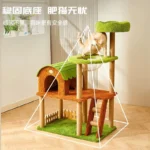 [123CM Purr & Play Cottage] Solid Wood Cat Condo - Image 4
